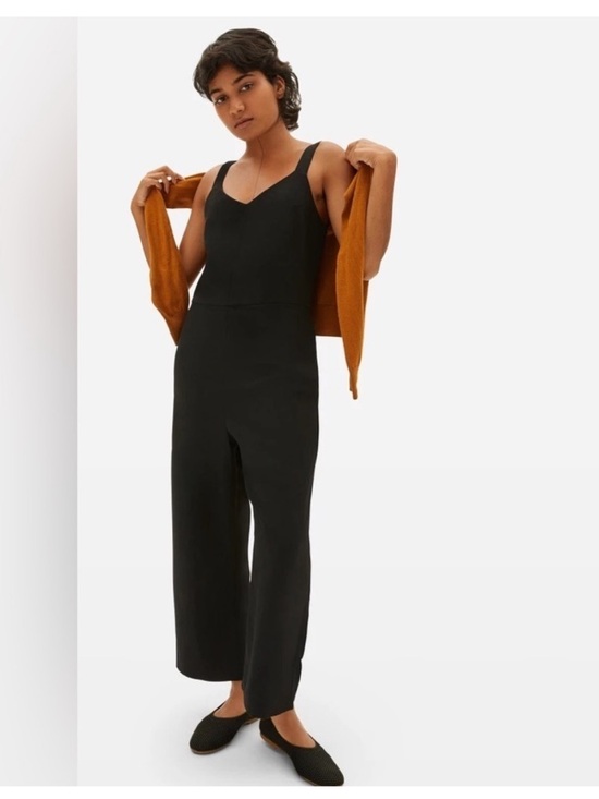 Everlane Pants - EVERLANE The Japanese GoWeave Slip Navy Blue Jumpsuit size 4